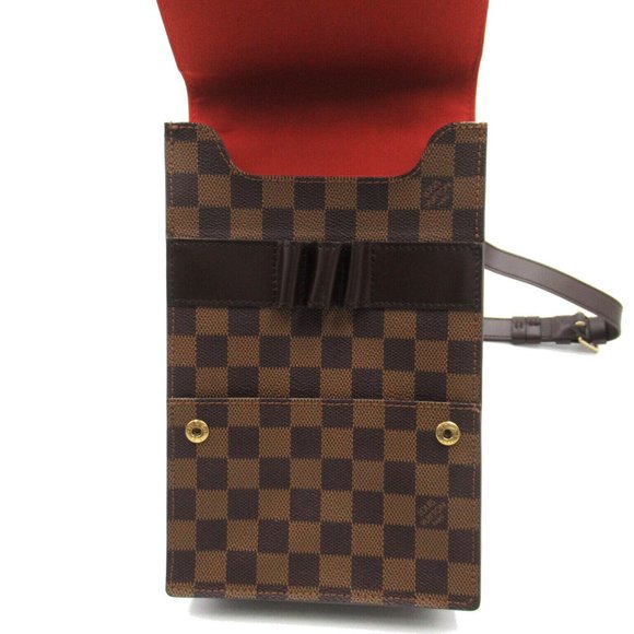 LOUIS VUITTON Portobello Shoulder Bag Damier Ebene Canvas Used Unisex LV - Picture 7 of 11